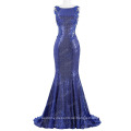 Starzz ärmellosen blauen Backless Ballkleid Sequins Formal Abendkleid ST000072-3